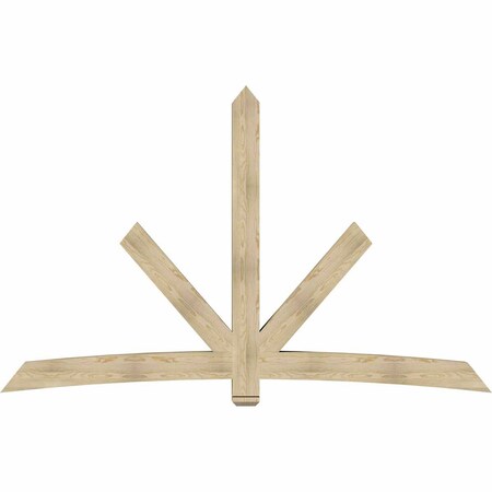 Ekena Millwork Alberta Rough Sawn Timber Gable Bracket, Douglas Fir, 108"W x 68"H x 6"D x 6"F, 15/12 Pitch GBW108X68X0606ALB00RDF